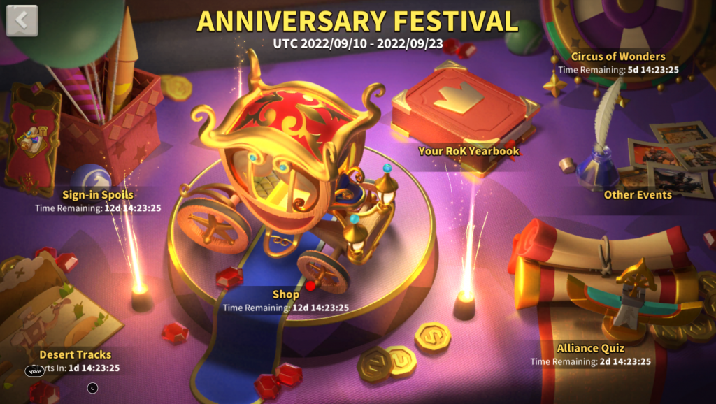 Anniversary Festival rise of kingdoms